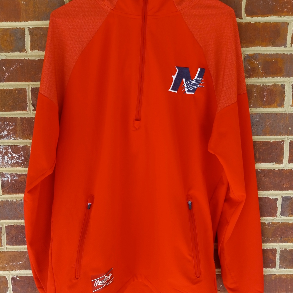 Red Quarter-Zip Pullover with Logo